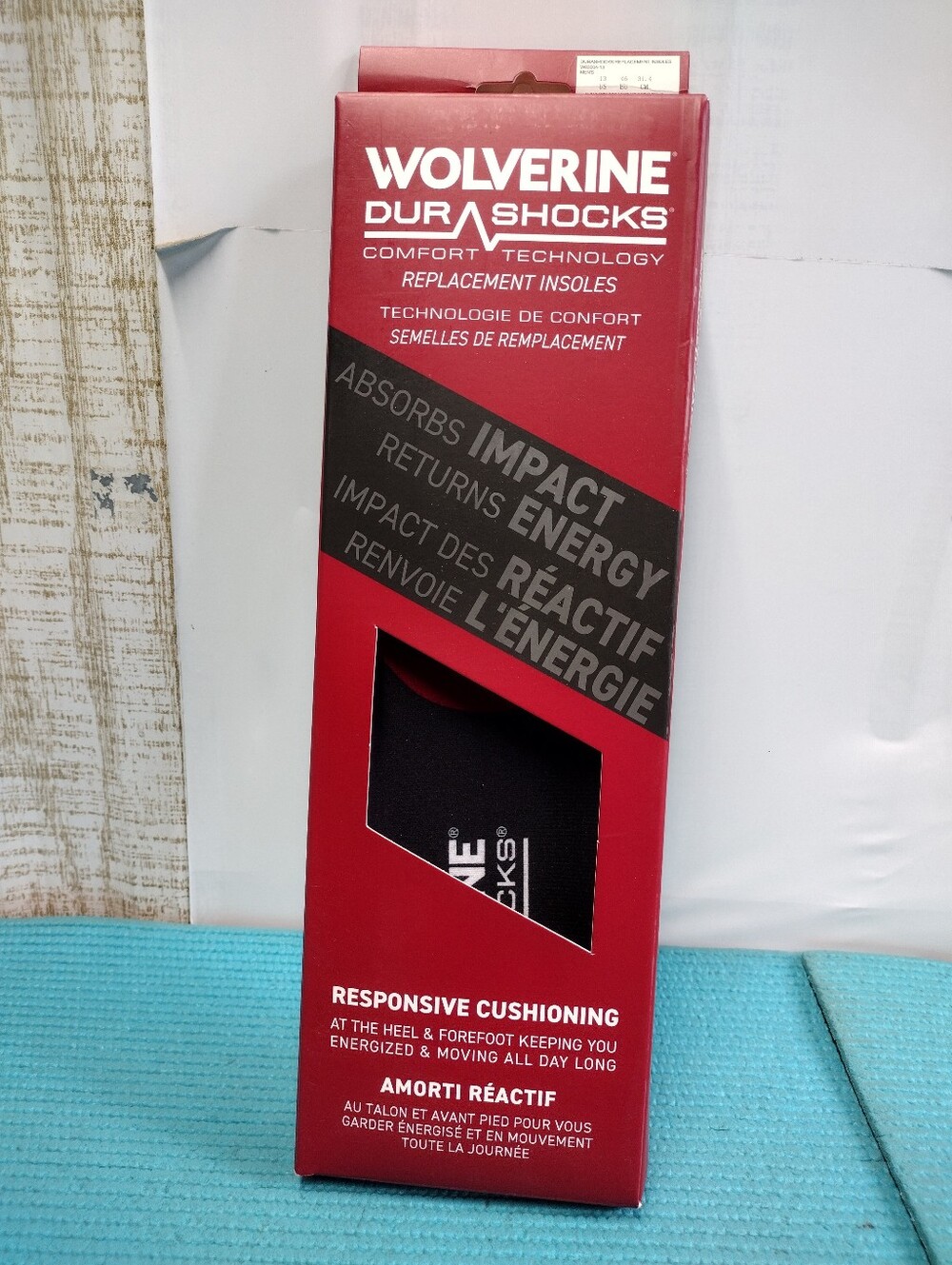 NEW Wolverine Men's Red Black DuraShocks Replacement Insoles - 13